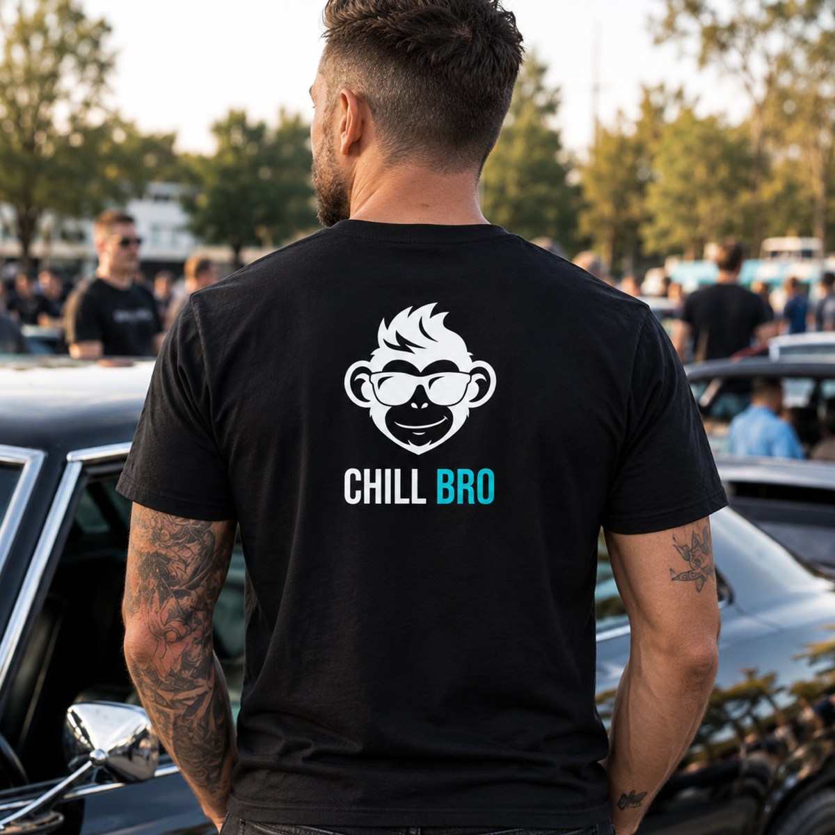 Chill Bro, Unisex T-Shirt Rücken