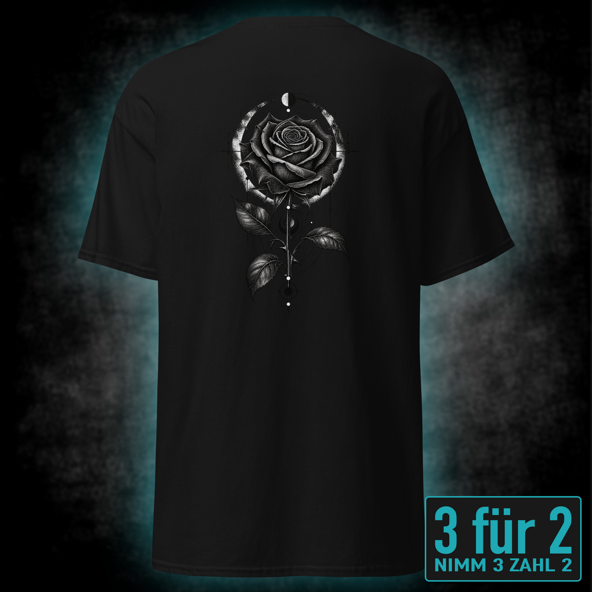 Dark Rose, Unisex T-Shirt Rücken