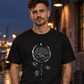 T-Shirt "Dark Rose" mit Motiv, schwarz, am Model, Ansicht 1 – SEELENSCHWARZ