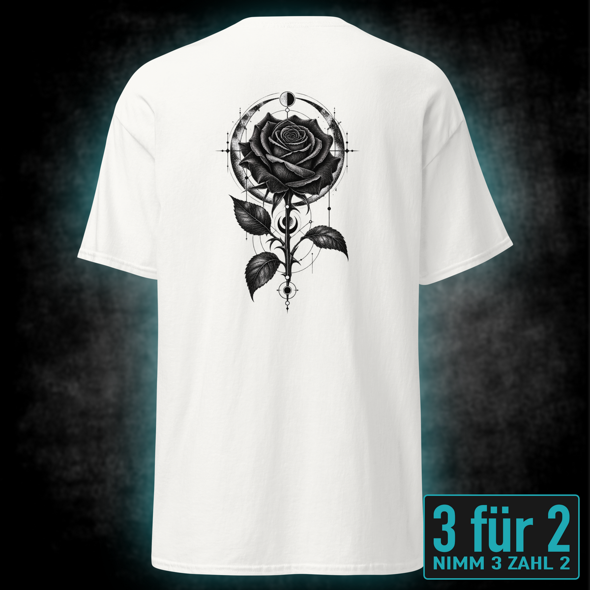 Dark Rose, Unisex T-Shirt Rücken