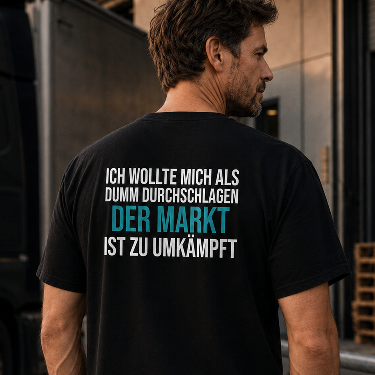 Der Markt ist zu umkämpft, Unisex T-Shirt Rücken