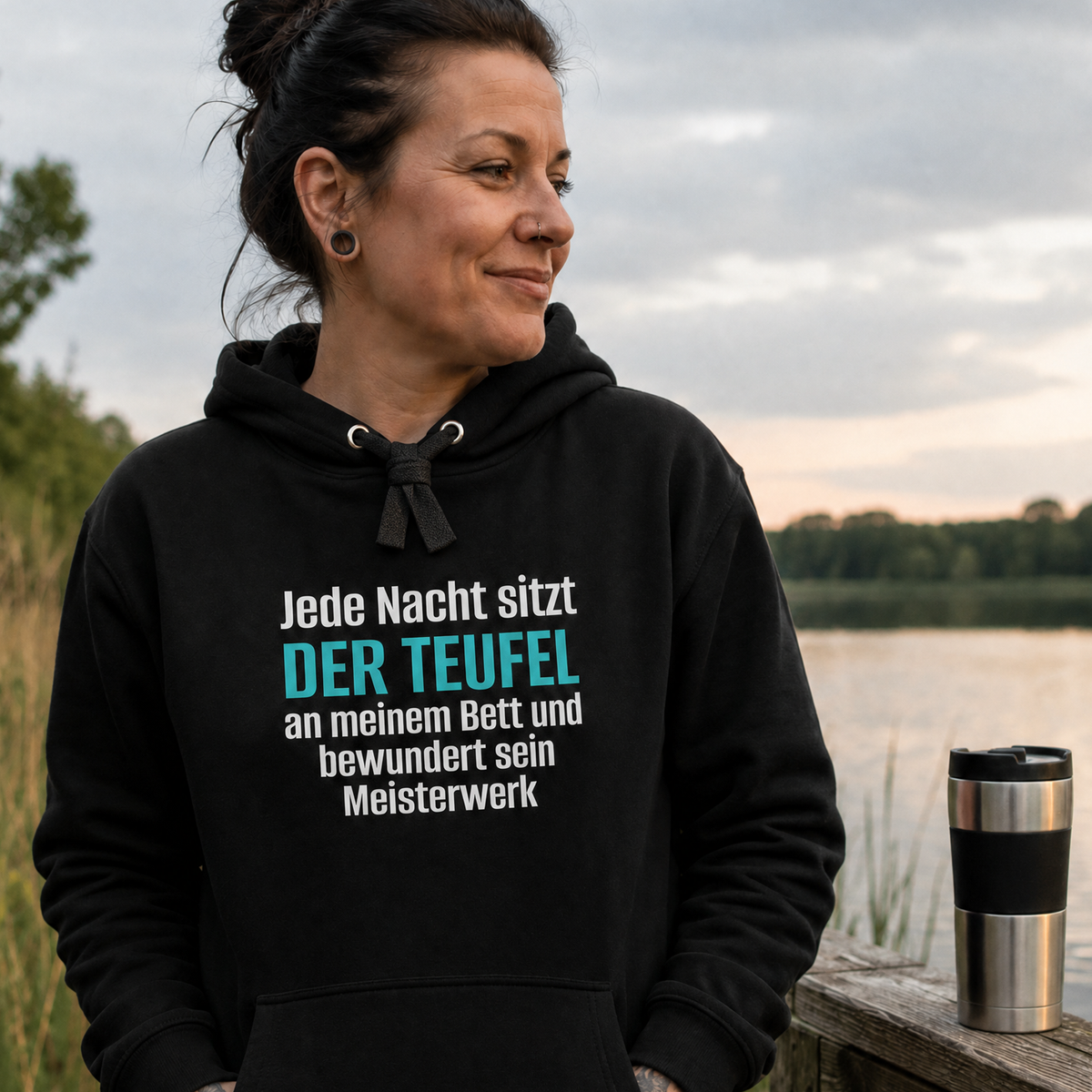 Der Teufel am Bett, Unisex Hoodie