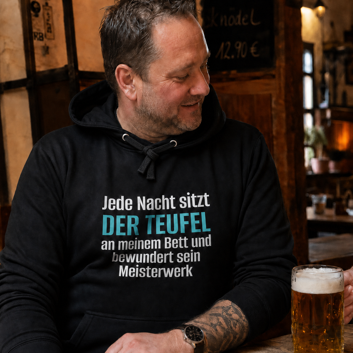 Der Teufel am Bett, Unisex Hoodie