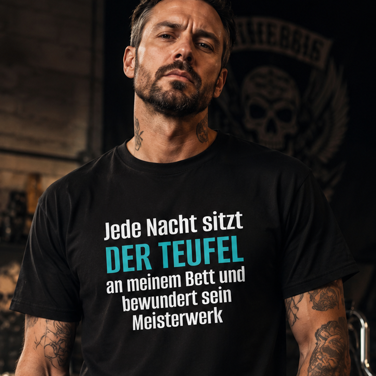 Der Teufel am Bett, Unisex T-Shirt