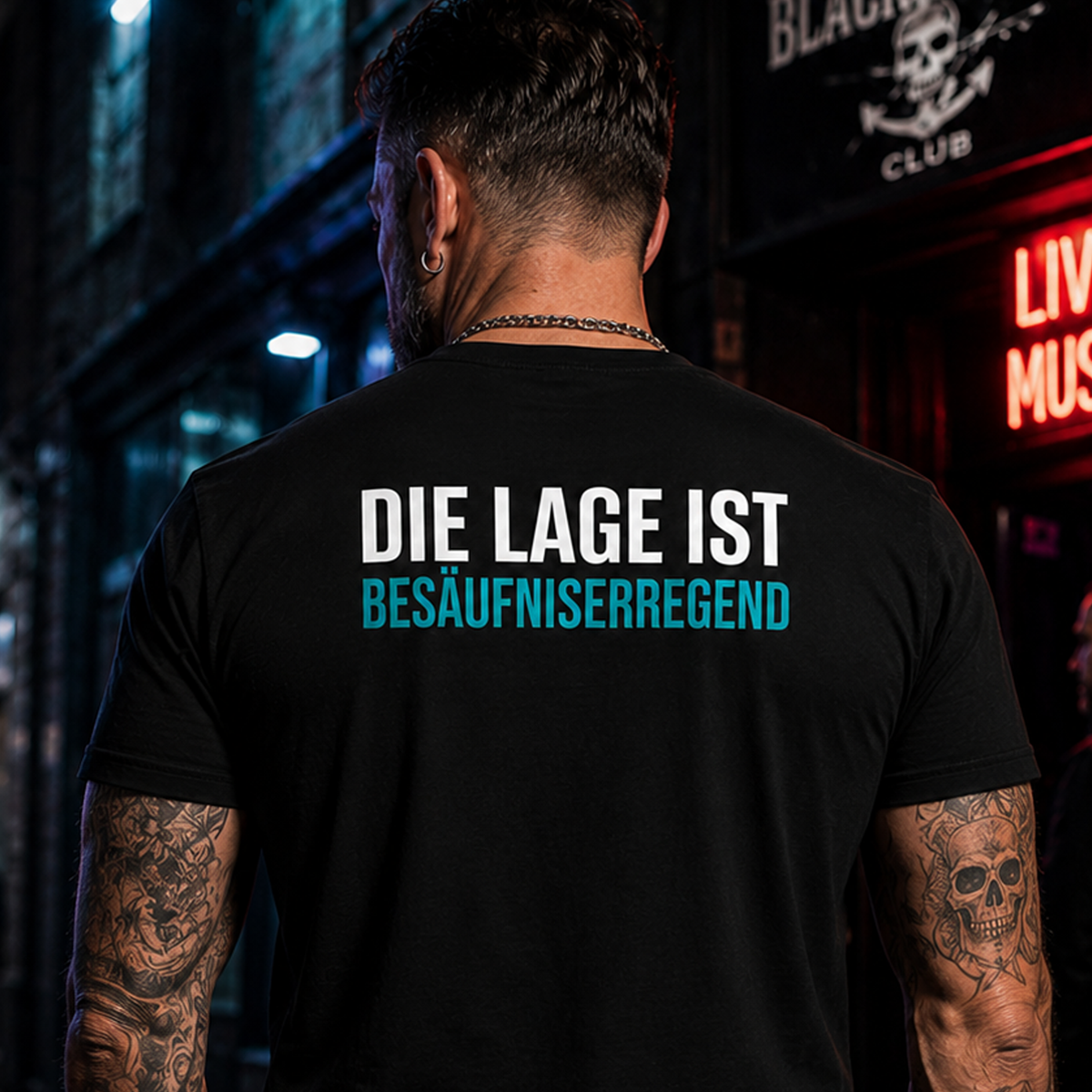 Besäufniserregend, Unisex T-Shirt Rücken