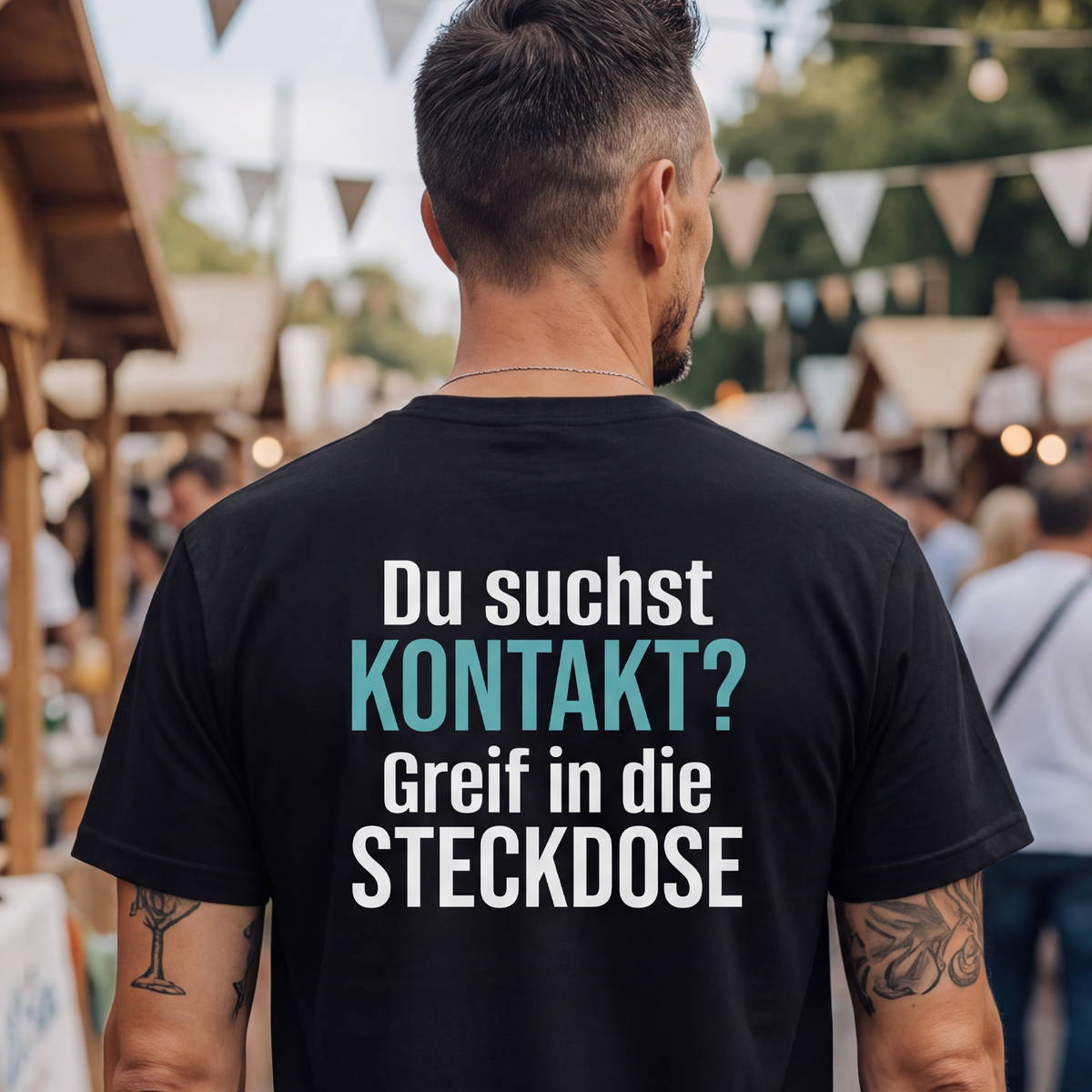 Du suchst Kontakt, Unisex T-Shirt Rücken