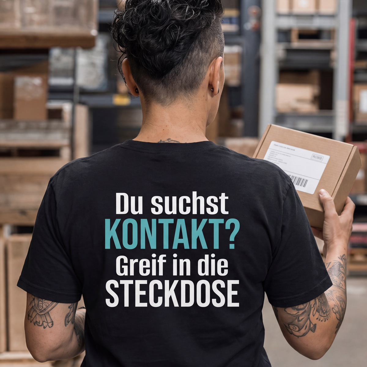 Du suchst Kontakt, Unisex T-Shirt Rücken