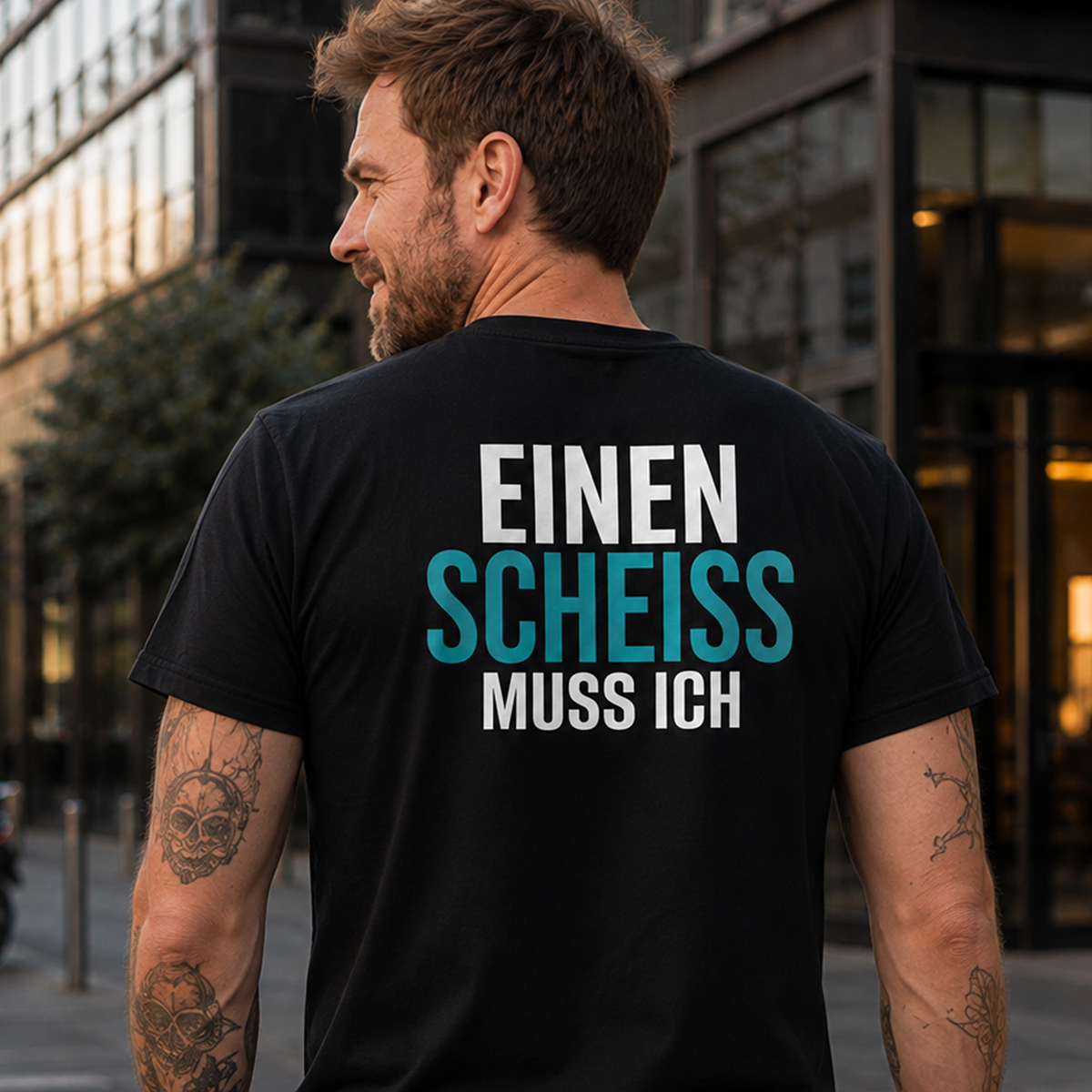Einen Scheiss muss ich, Unisex T-Shirt Rücken