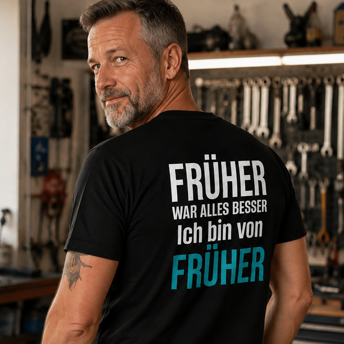 Früher war alles besser, Unisex T-Shirt Rücken