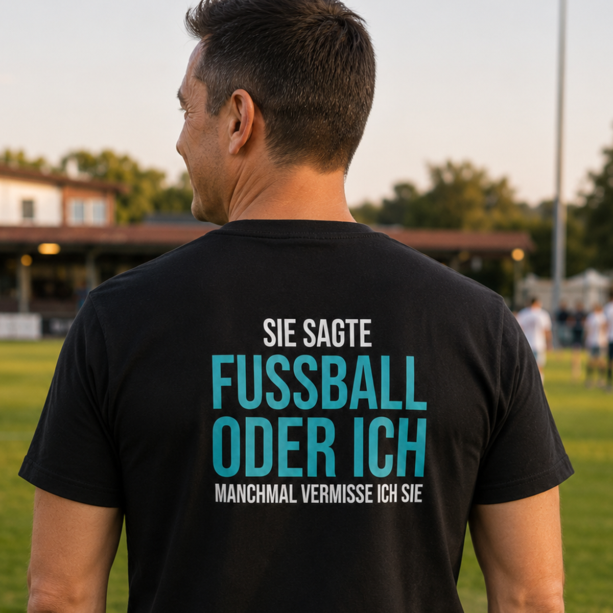Fussball oder ich, Unisex T-Shirt Rücken