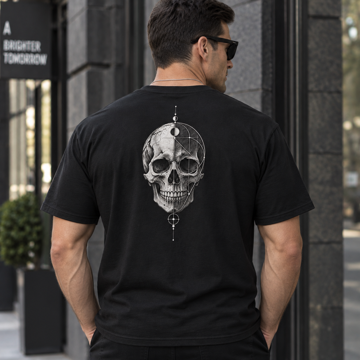 Geometric Skull, Unisex T-Shirt Rücken
