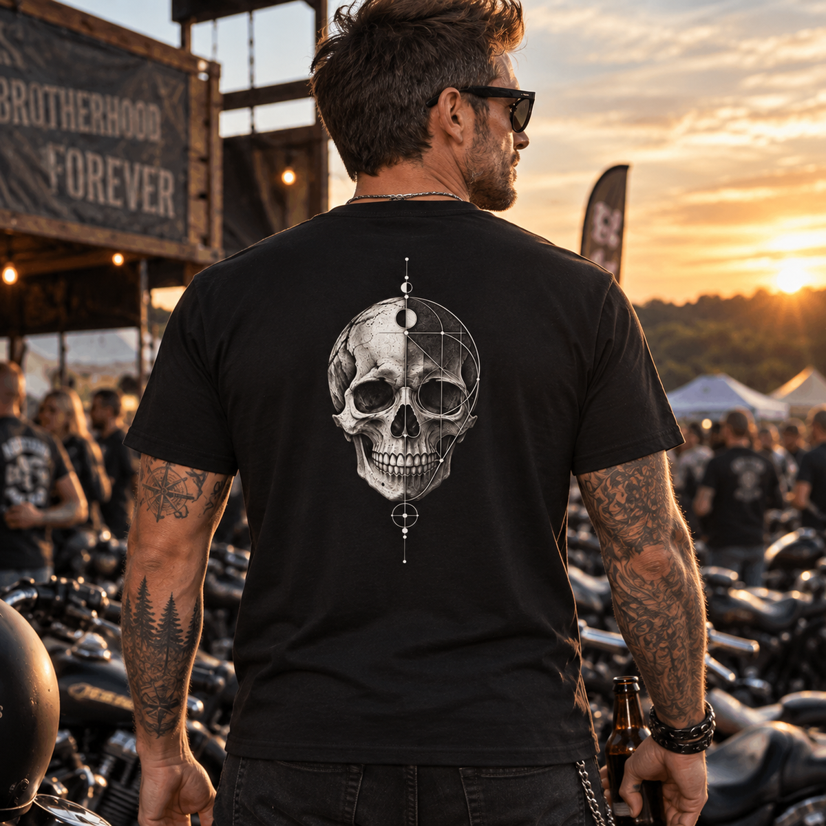 Geometric Skull, Unisex T-Shirt Rücken