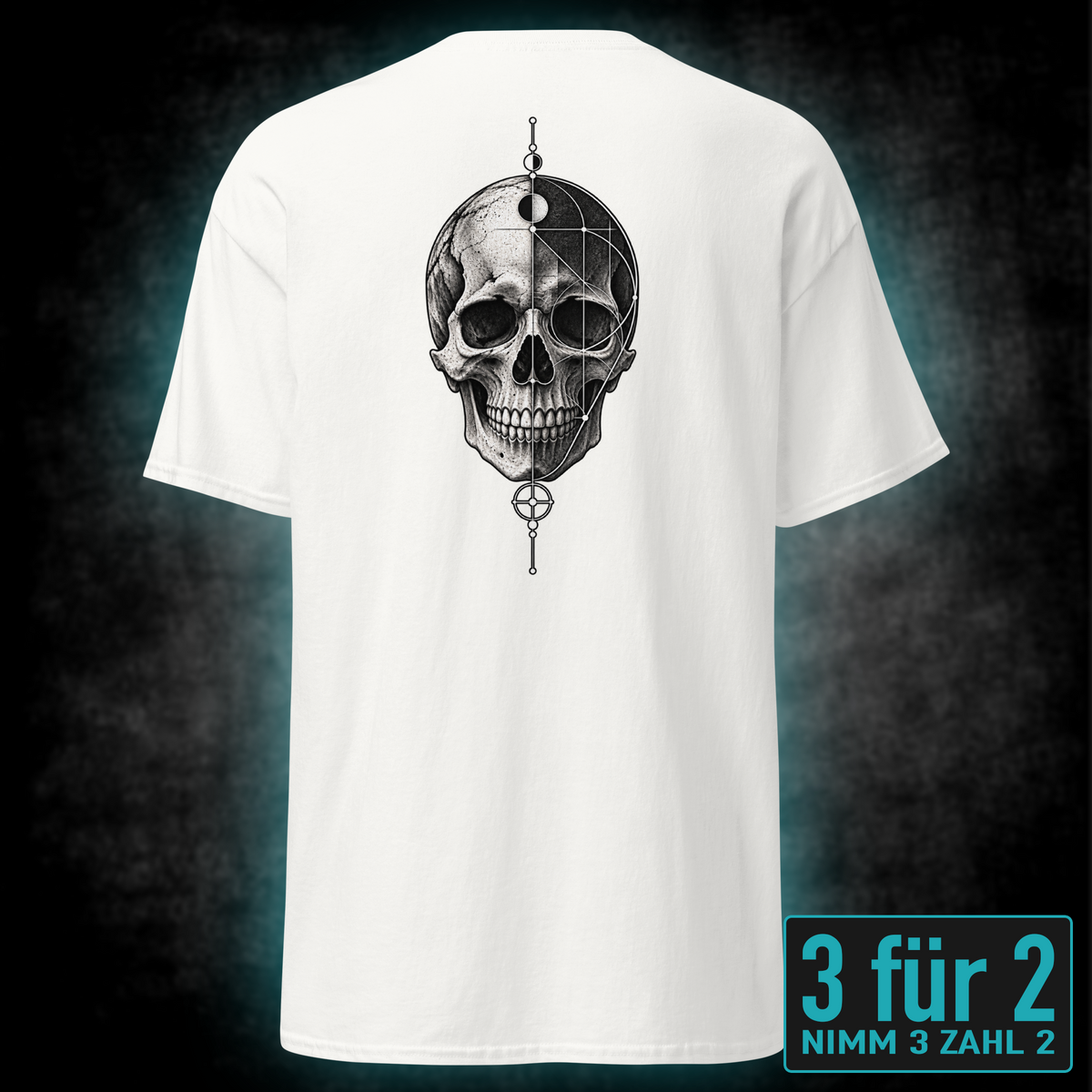 Geometric Skull, Unisex T-Shirt Rücken