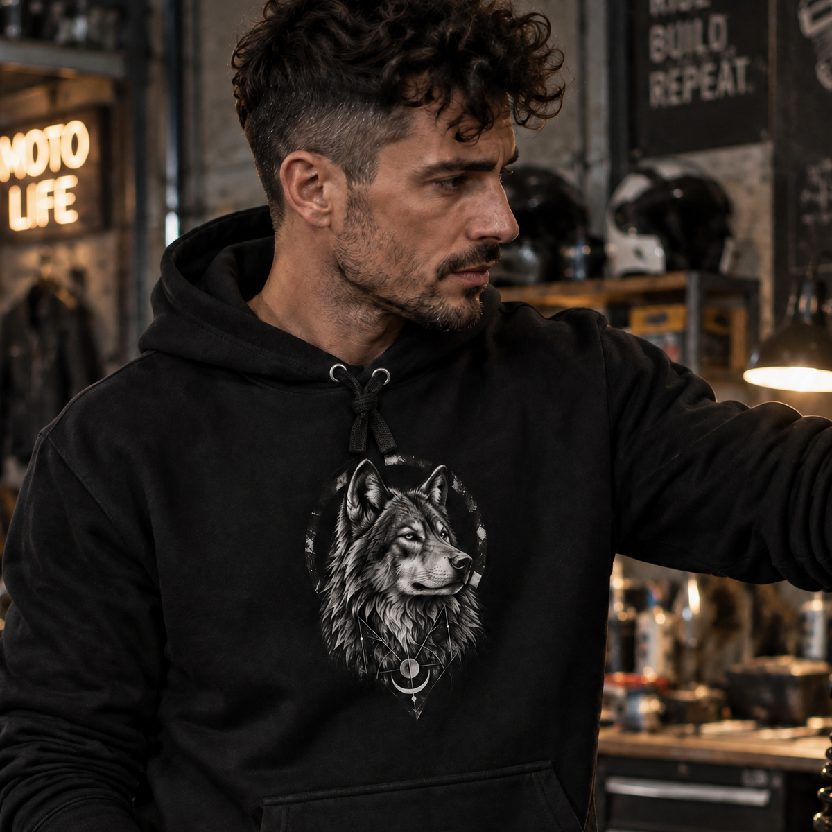 Geometric Wolf, Unisex Hoodie