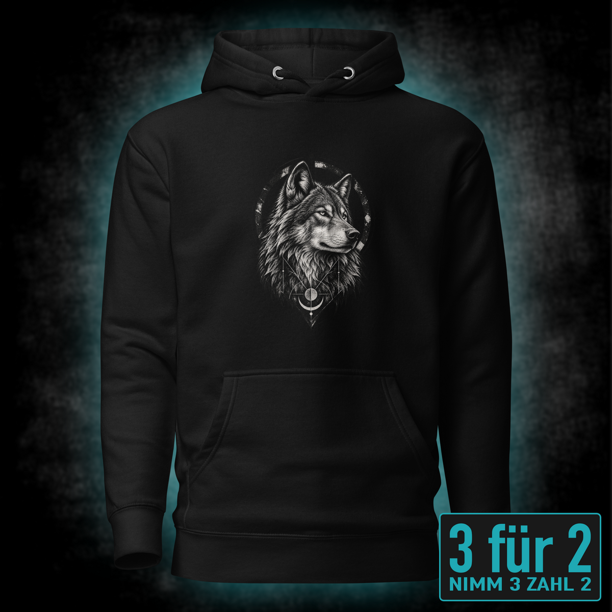Geometric Wolf, Unisex Hoodie