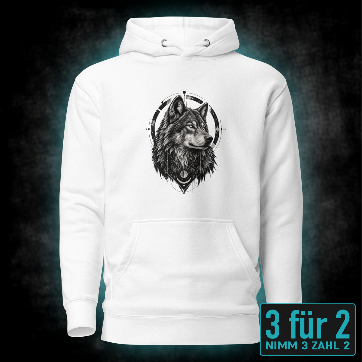 Geometric Wolf, Unisex Hoodie