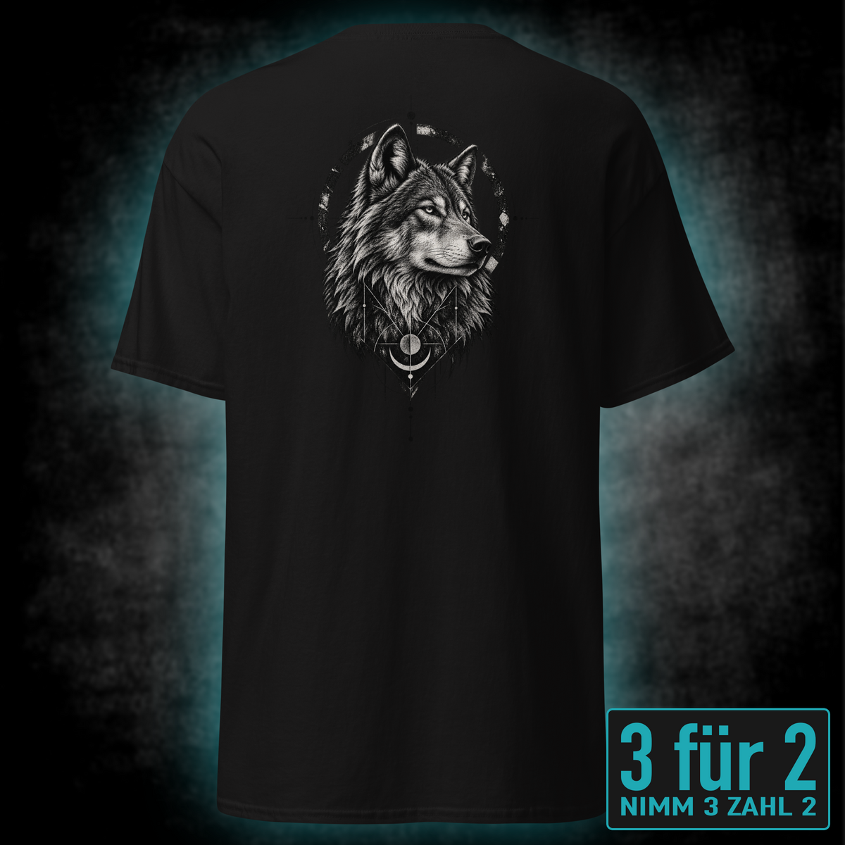 Geometric Wolf, Unisex T-Shirt Rücken