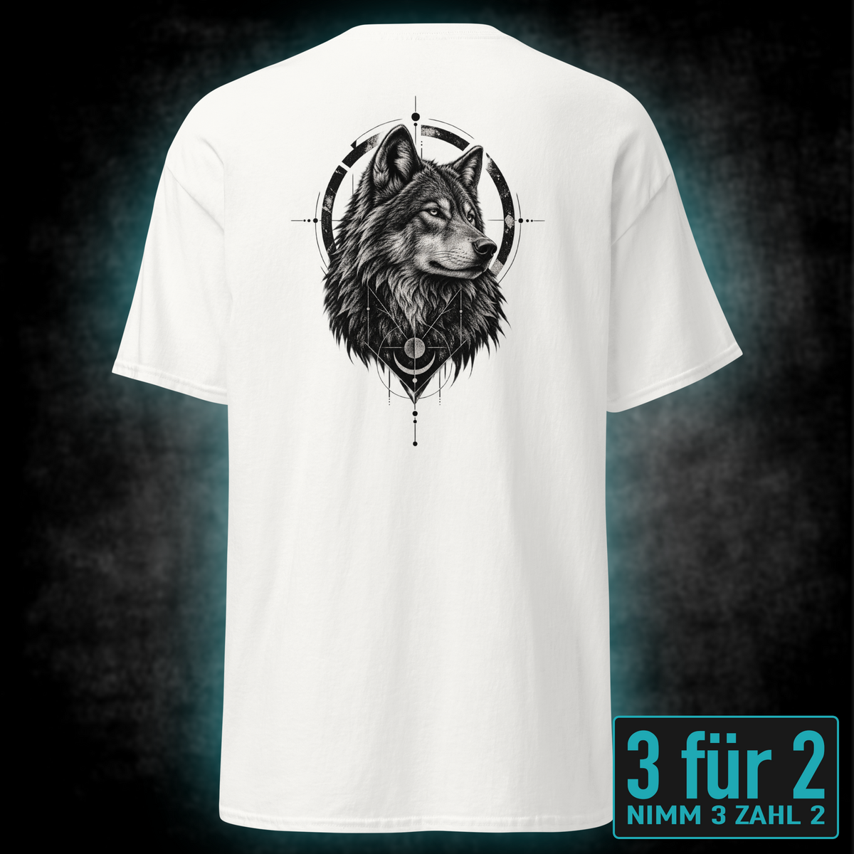 Geometric Wolf, Unisex T-Shirt Rücken