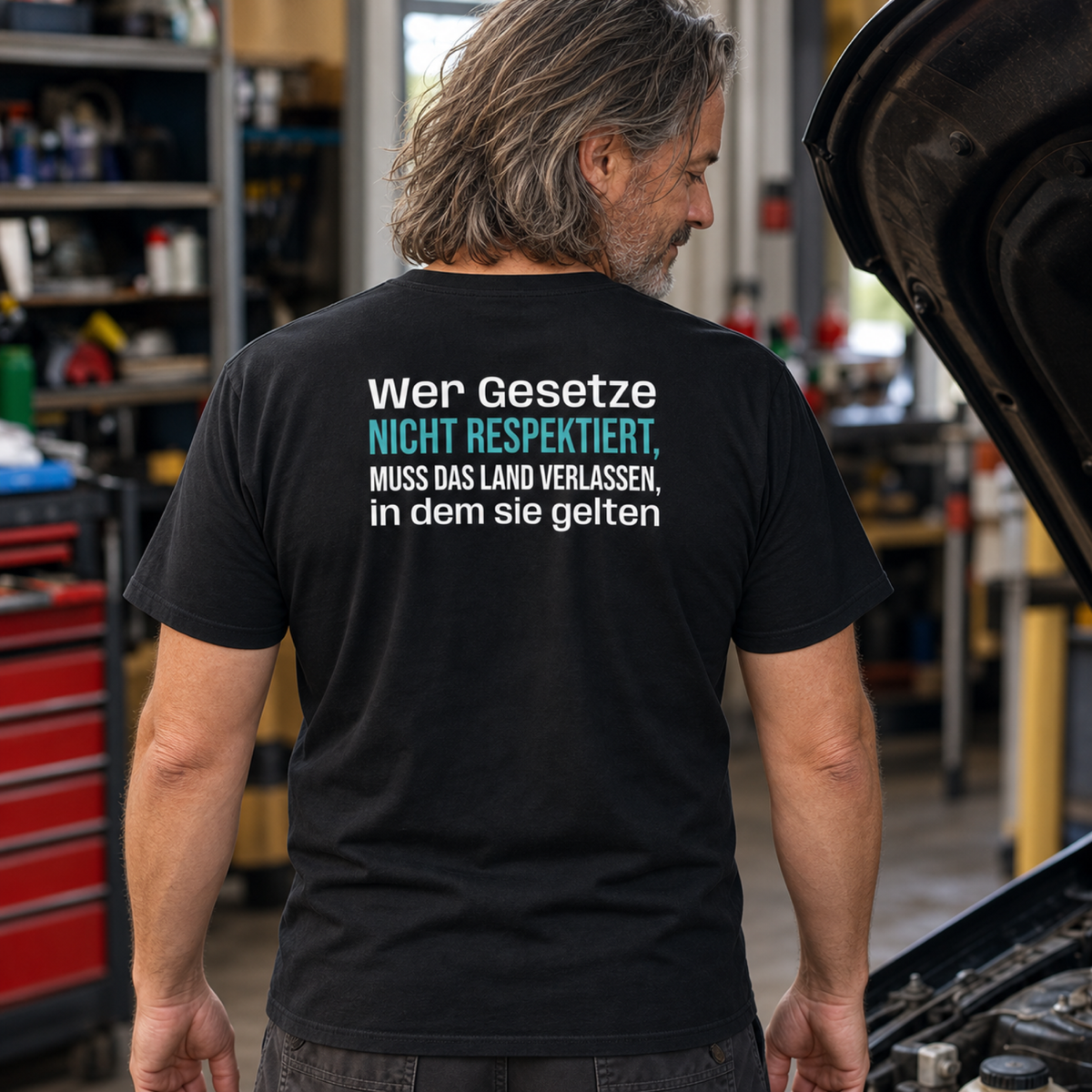 Gesetze respektieren, Unisex T-Shirt Rücken