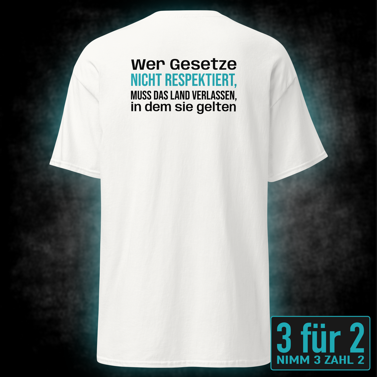 Gesetze respektieren, Unisex T-Shirt Rücken