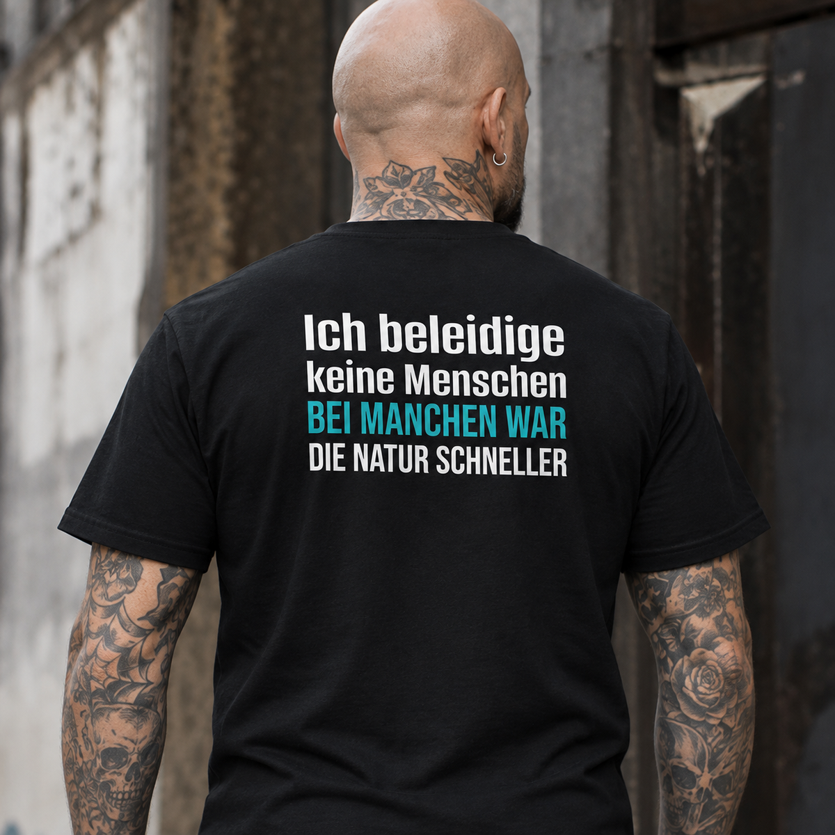 Ich beleidige keine Menschen, Unisex T-Shirt Rücken