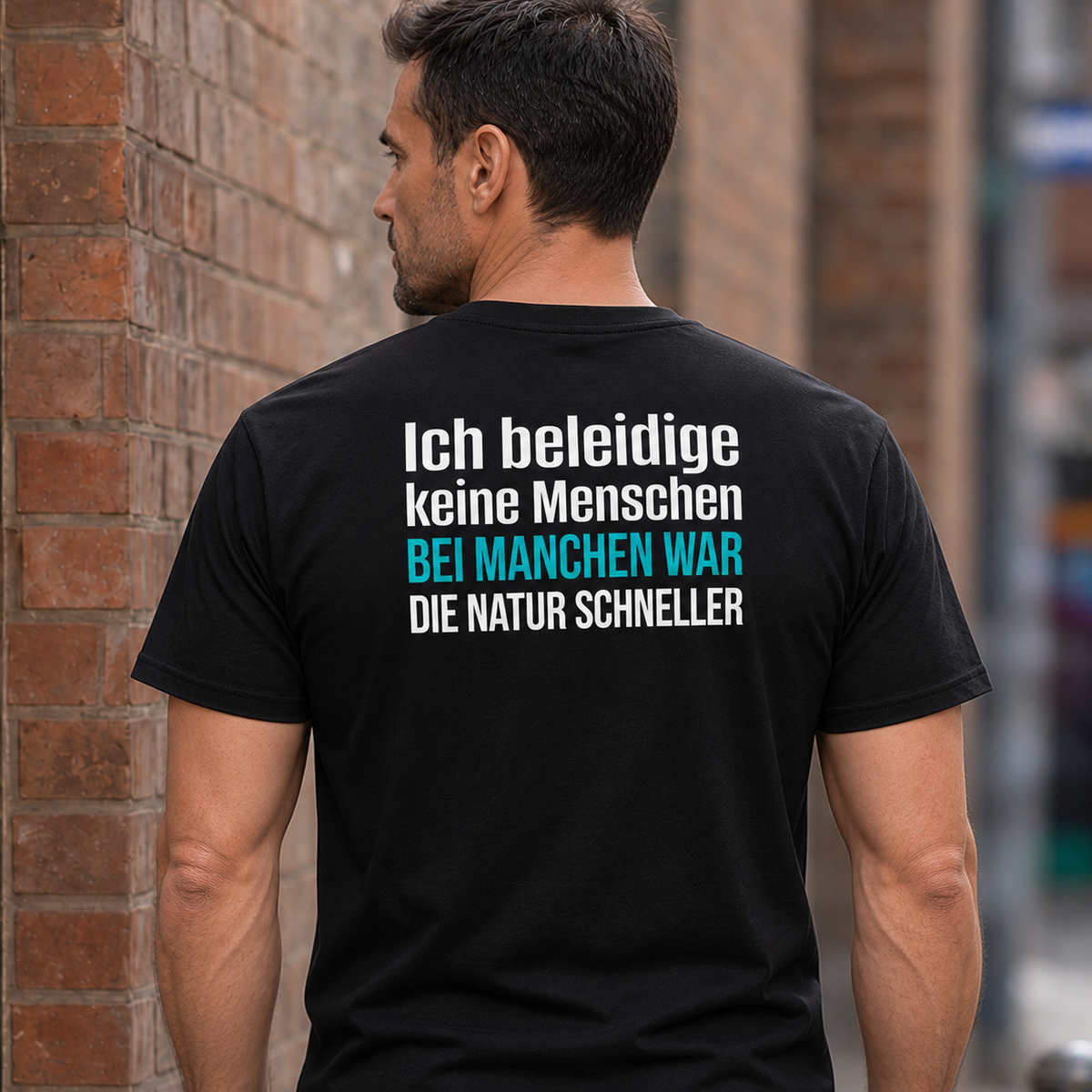 Ich beleidige keine Menschen, Unisex T-Shirt Rücken