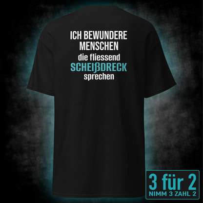 Ich bewundere Menschen, Unisex T-Shirt Rücken