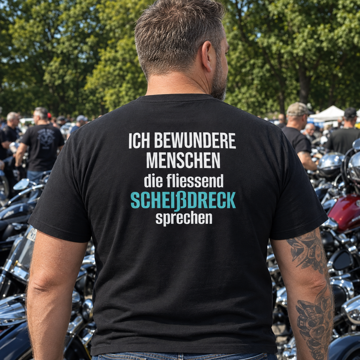 Ich bewundere Menschen, Unisex T-Shirt Rücken