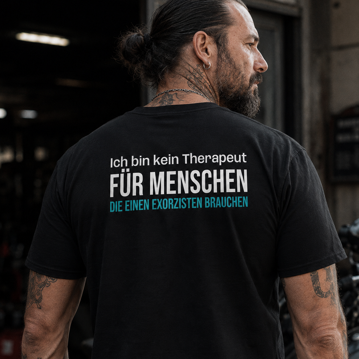 Ich bin kein Therapeut, Unisex T-Shirt Rücken