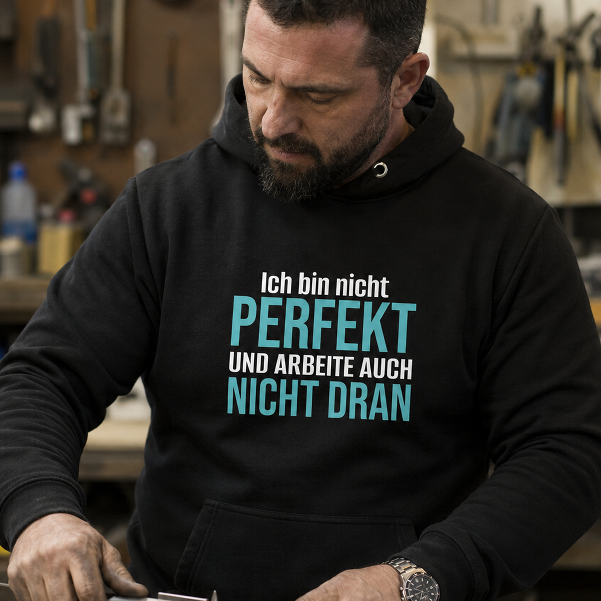 Ich bin nicht perfekt, Unisex Hoodie
