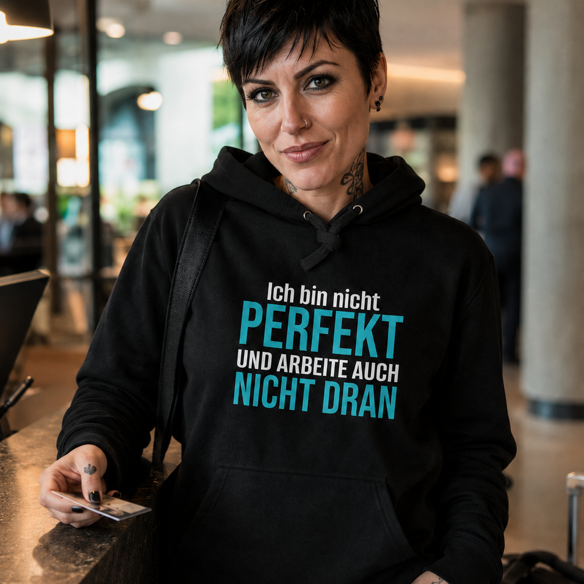 Ich bin nicht perfekt, Unisex Hoodie
