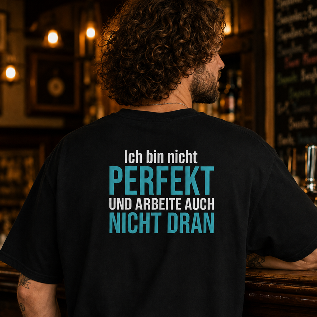 Ich bin nicht perfekt, Unisex T-Shirt Rücken