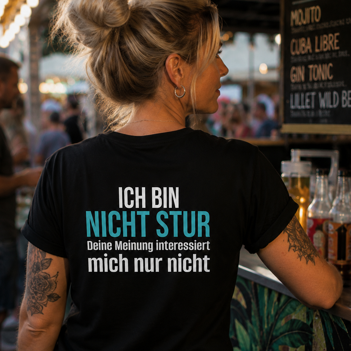 Ich bin nicht stur, Unisex T-Shirt Rücken