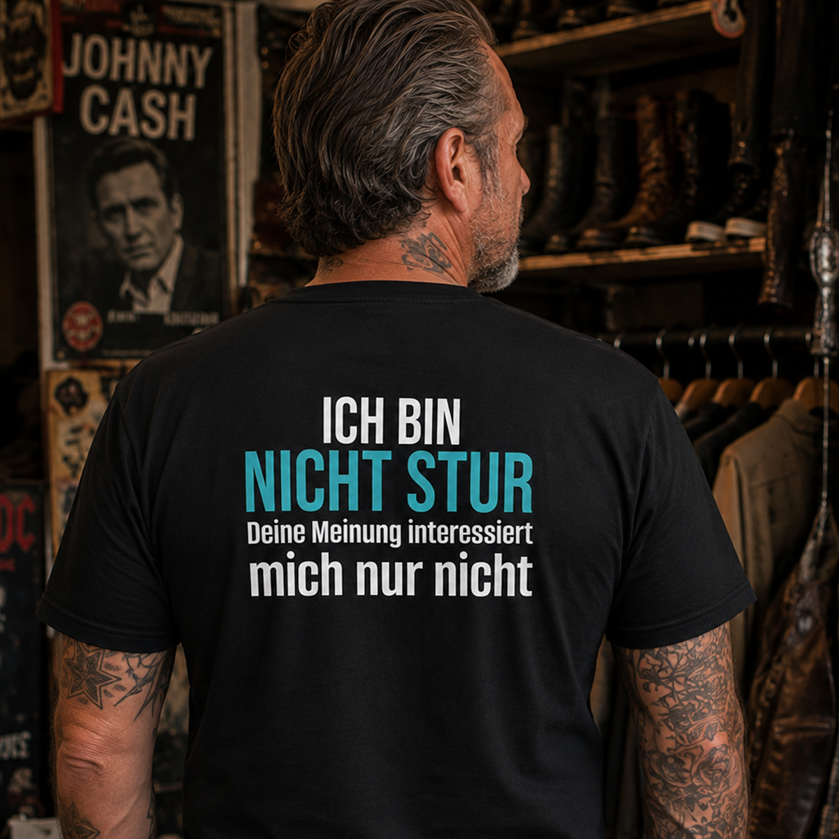 Ich bin nicht stur, Unisex T-Shirt Rücken