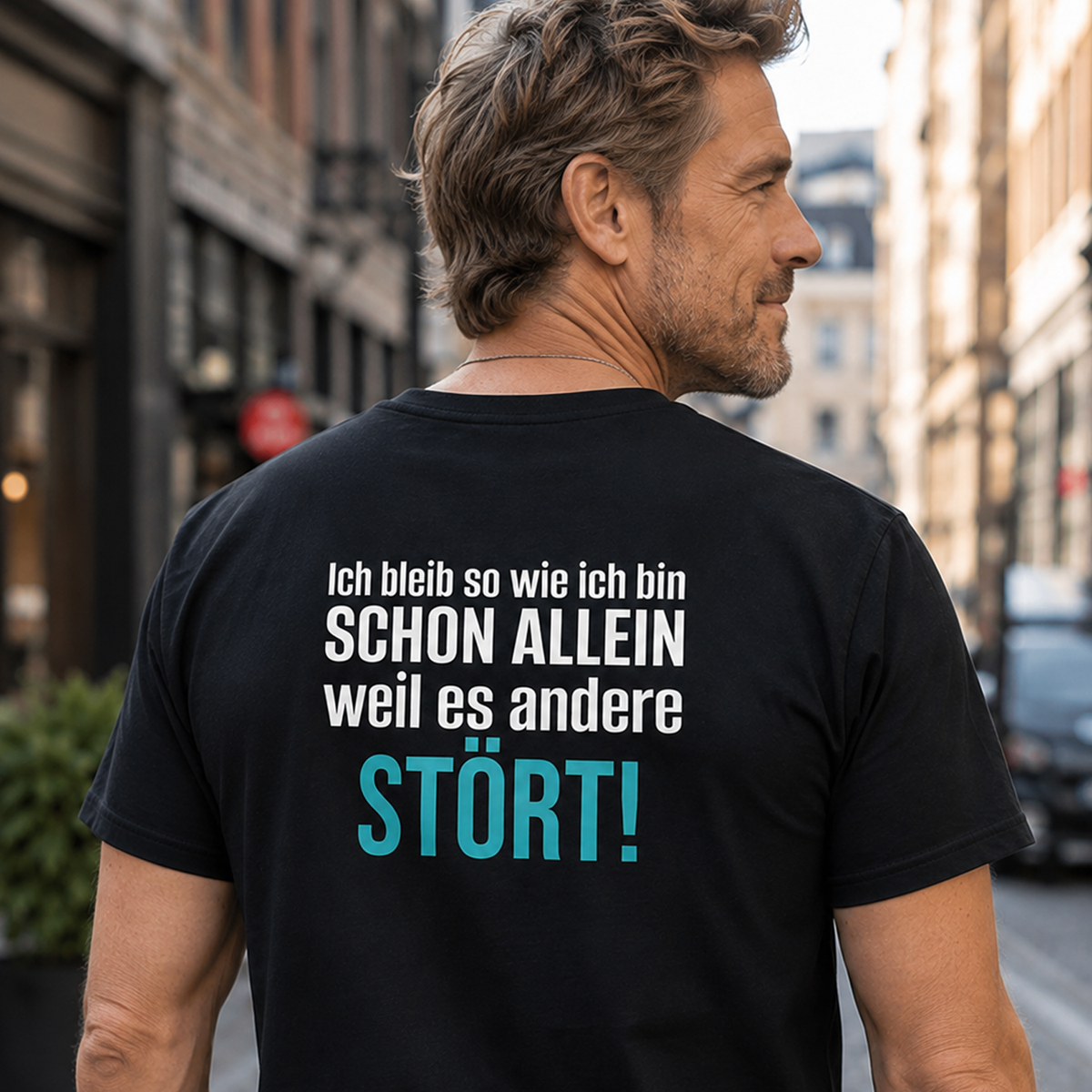 Ich bleib so wie ich bin, Unisex T-Shirt Rücken