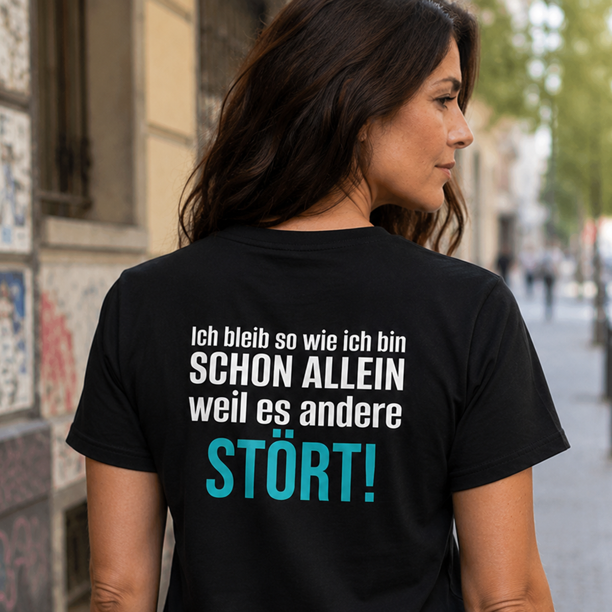 Ich bleib so wie ich bin, Unisex T-Shirt Rücken