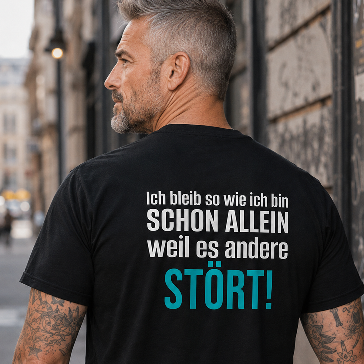 Ich bleib so wie ich bin, Unisex T-Shirt Rücken