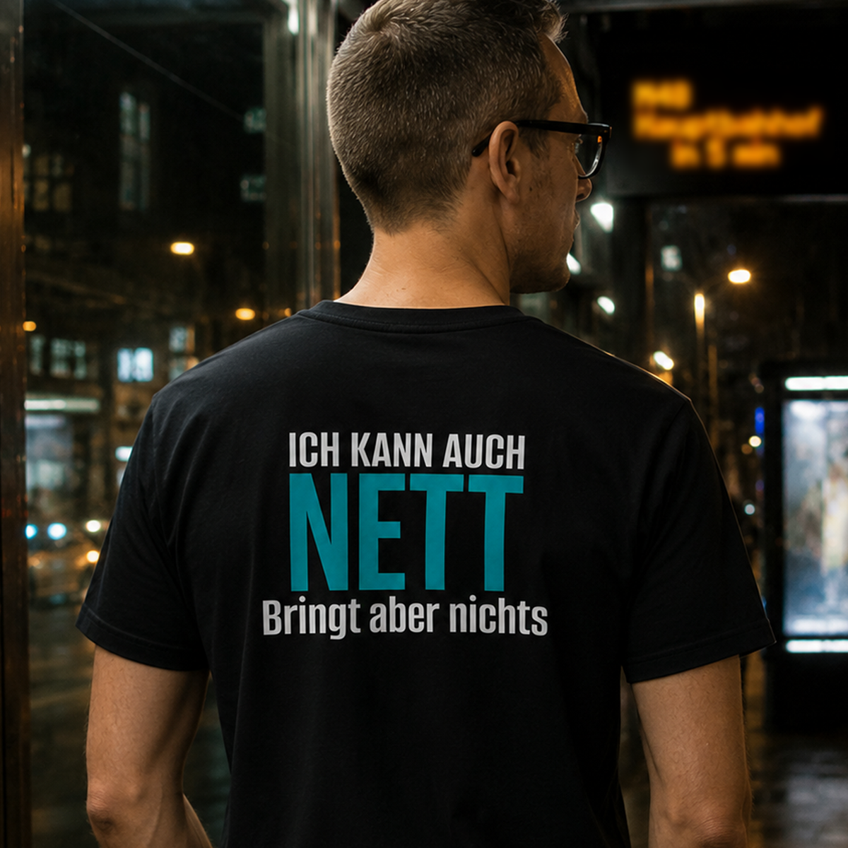 Ich kann auch nett, Unisex T-Shirt Rücken