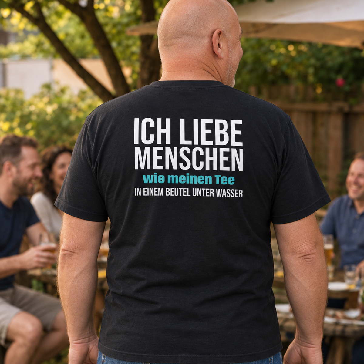Ich liebe Menschen, Unisex T-Shirt Rücken