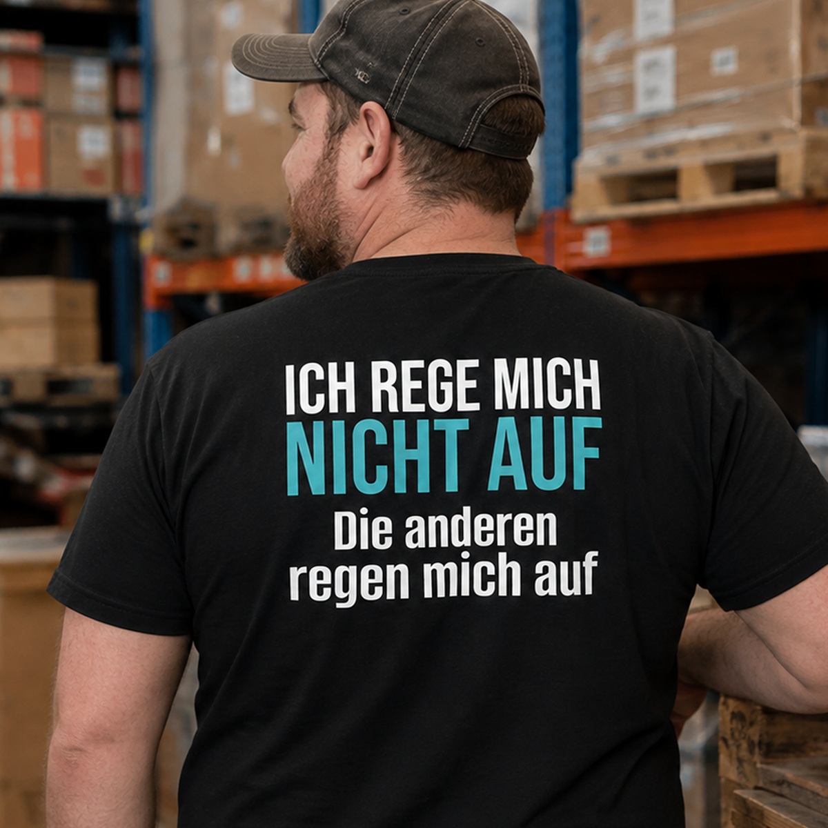 Ich rege mich nicht auf, Unisex T-Shirt Rücken