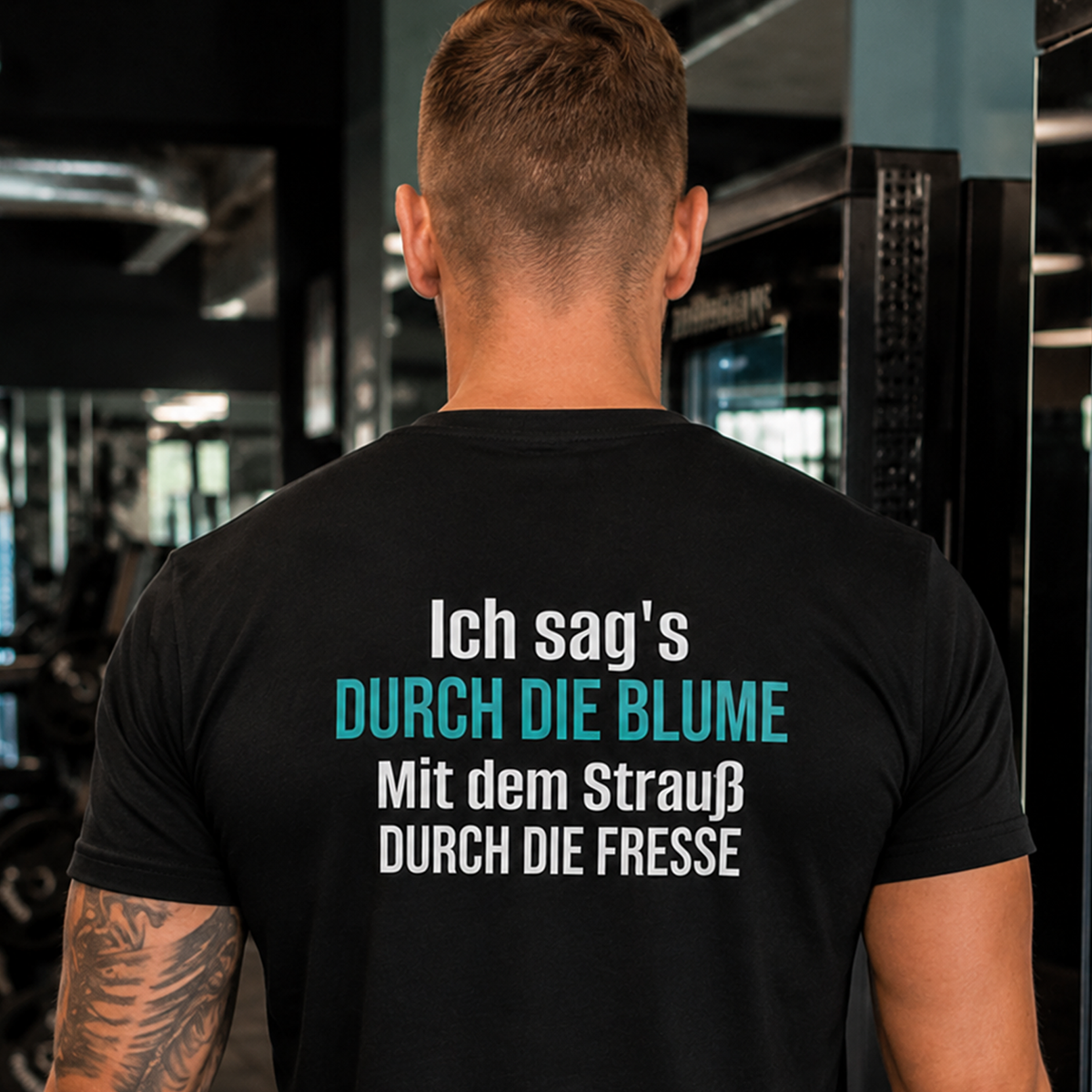 Ich sag’s durch die Blume, Unisex T-Shirt Rücken