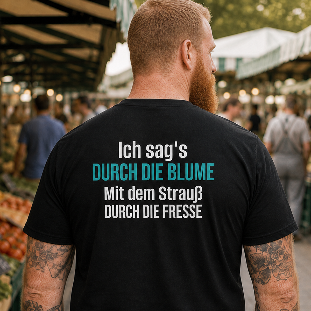 Ich sag’s durch die Blume, Unisex T-Shirt Rücken