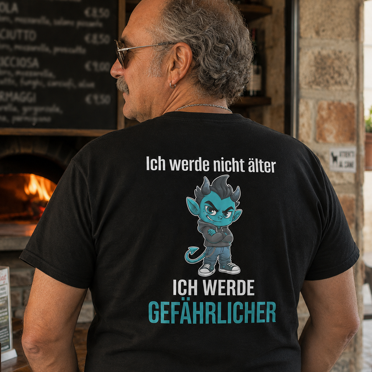 Ich werde nicht älter, Unisex T-Shirt Rücken