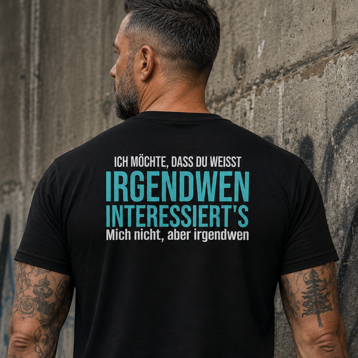 Irgendwen interessiert’s, Unisex T-Shirt Rücken