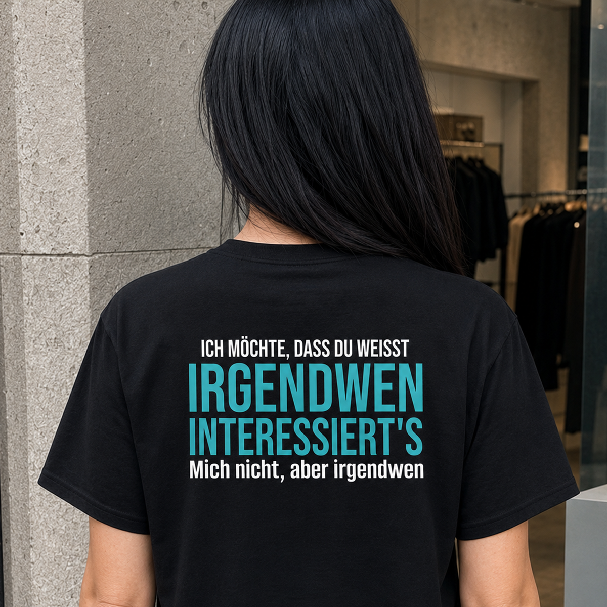 Irgendwen interessiert’s, Unisex T-Shirt Rücken