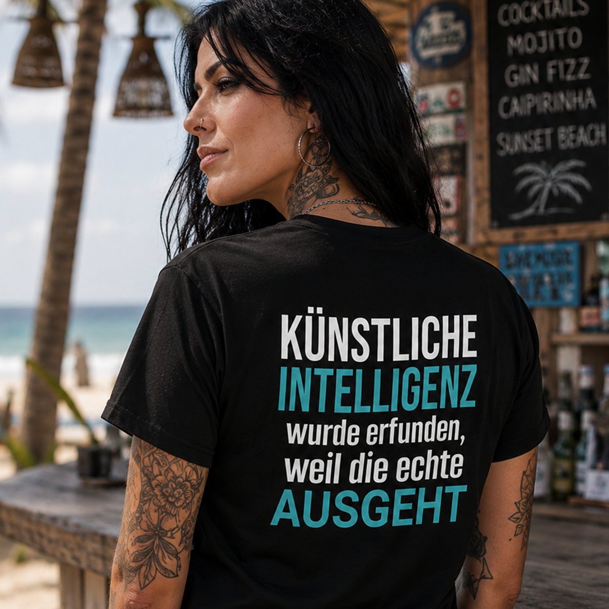 Künstliche Intelligenz, Unisex T-Shirt Rücken
