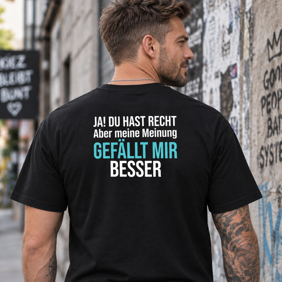 Meine Meinung, Unisex T-Shirt Rücken