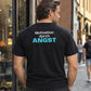 Motivation durch Angst, Unisex T-Shirt Rücken