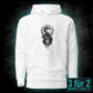 Hoodie "Serpent" mit Motiv, schwarz, Vorderansicht – SEELENSCHWARZ