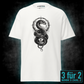 T-Shirt "Serpent" mit Motiv, schwarz, Vorderansicht – SEELENSCHWARZ